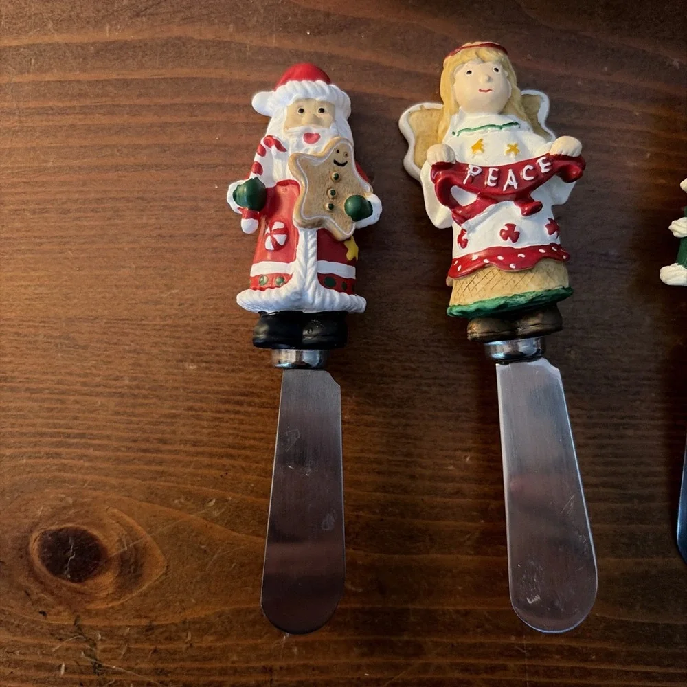 Holiday Christmas Spreaders Cheese Butter Set 4‎ Unbranded 11097 Original Box